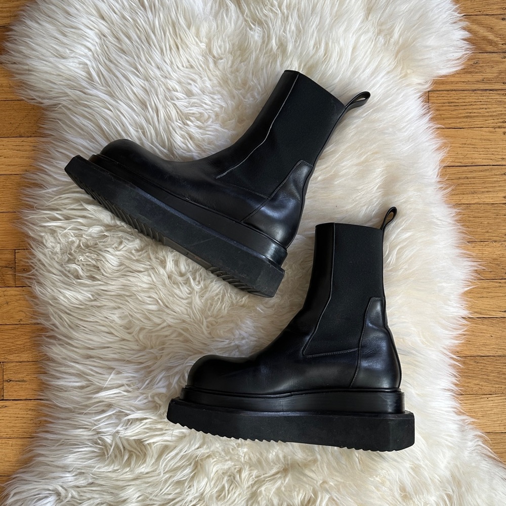 SOLD rick owens turbo beatle black leather platform chelsea boots 39 / 8-8.5